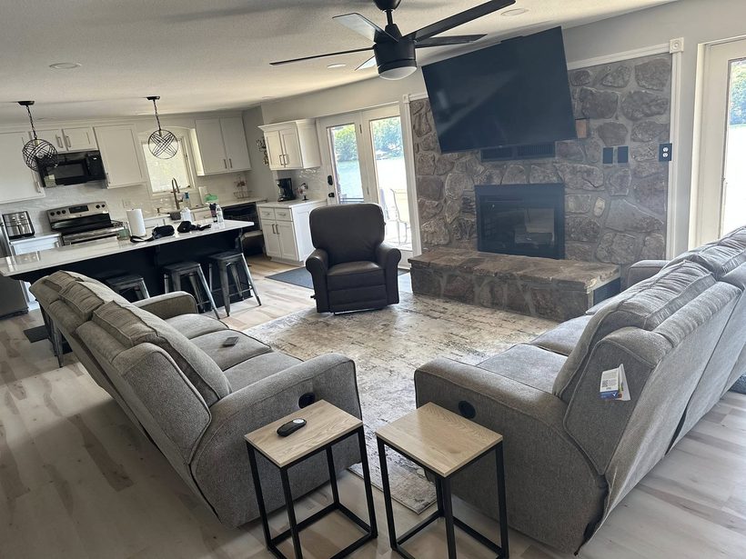 Luxury vinyl living room — B&W Floor Covering, Lake of the Ozarks